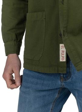 Sobrecamisa El Pulpo Label Detail Verde Hombre