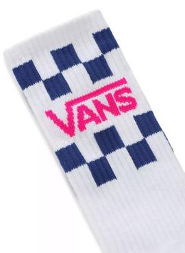 Calcetines Vans Sketchy Past Crew Azul Para Mujer