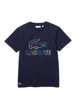 Camiseta Lacoste Logo Multi Marino Mini