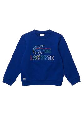 Sudadera Lacoste Logo Colores Azulón Niño y Niña