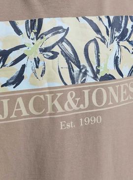 Camiseta Jack and Jones Flower Beige para Niño