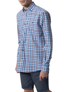 Camisa Klout Madras Azul Para Hombre