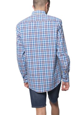 Camisa Klout Madras Azul Para Hombre