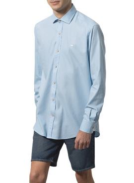 Camisa Klout Panama Azul Celeste Para Hombre