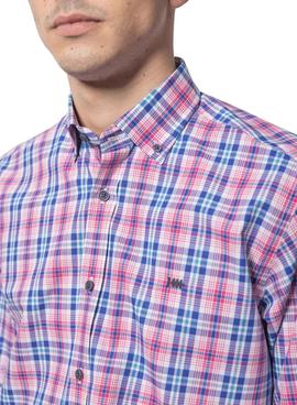 Camisa Klout Madras Rosa Para Hombre