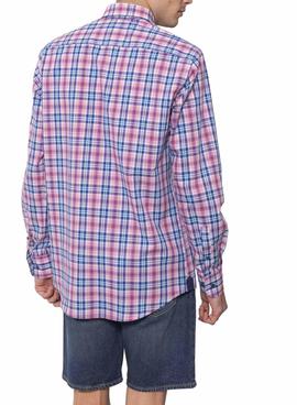 Camisa Klout Madras Rosa Para Hombre