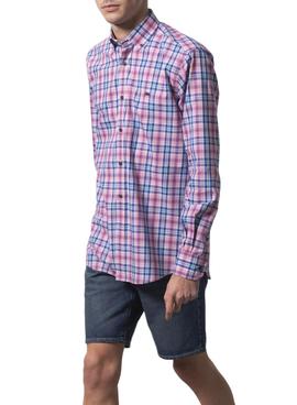 Camisa Klout Madras Rosa Para Hombre