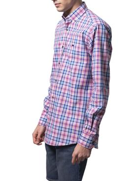 Camisa Klout Madras Rosa Para Hombre