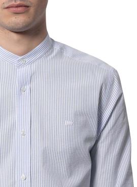 Camisa Klout Polera Milrayas Azul y Blanca Hombre