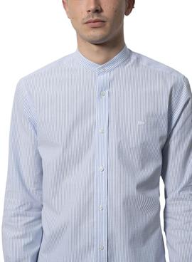 Camisa Klout Polera Milrayas Azul y Blanca Hombre