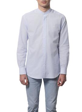 Camisa Klout Polera Milrayas Azul y Blanca Hombre