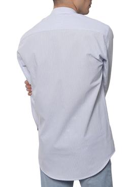 Camisa Klout Polera Milrayas Azul y Blanca Hombre