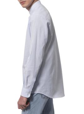 Camisa Klout Polera Milrayas Azul y Blanca Hombre