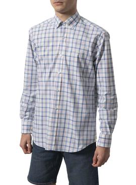 Camisa Klout Madras Blanco Para Hombre