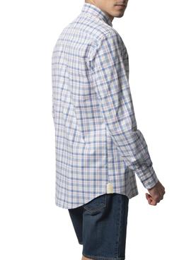 Camisa Klout Madras Blanco Para Hombre