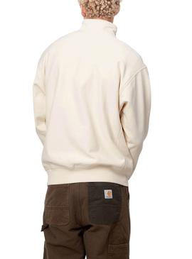 Sudadera Carhartt Half Zip American Script Beige