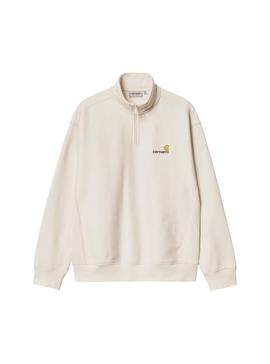 Sudadera Carhartt Half Zip American Script Beige