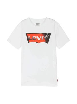 Camiseta Levis Batwing Spray Blanca para Niño