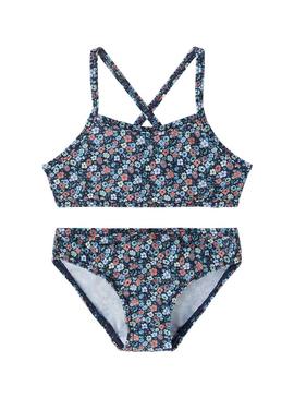 Bikini Name It Felina Flores Negro para Niña