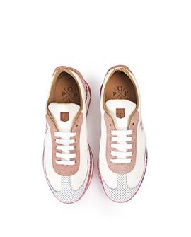 Zapatillas Popa Antofalla Fluor Blanco y Rosa Para Mujer