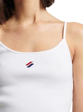 Camiseta Superdry Code Tirantes Blanca para Mujer