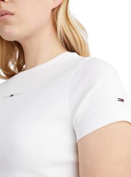 Camiseta Tommy Jeans Baby Crop Blanca para Mujer