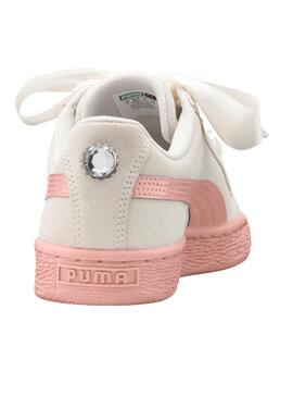 Zapatillas Puma Suede Heart Jewel JR Blanco