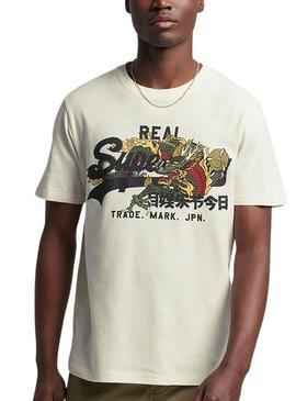 Camiseta Superdry Vintage Narrative Blanca Hombre