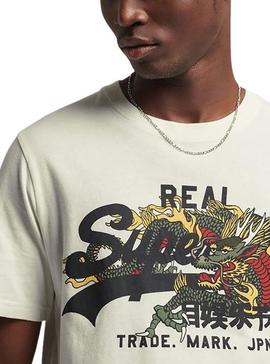 Camiseta Superdry Vintage Narrative Blanca Hombre