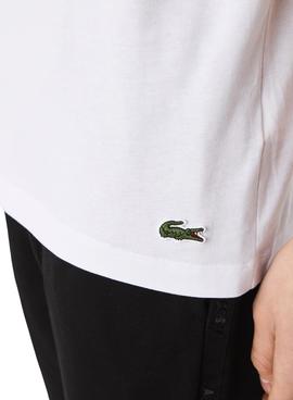 Camiseta Lacoste Firma Blanca Para Hombre