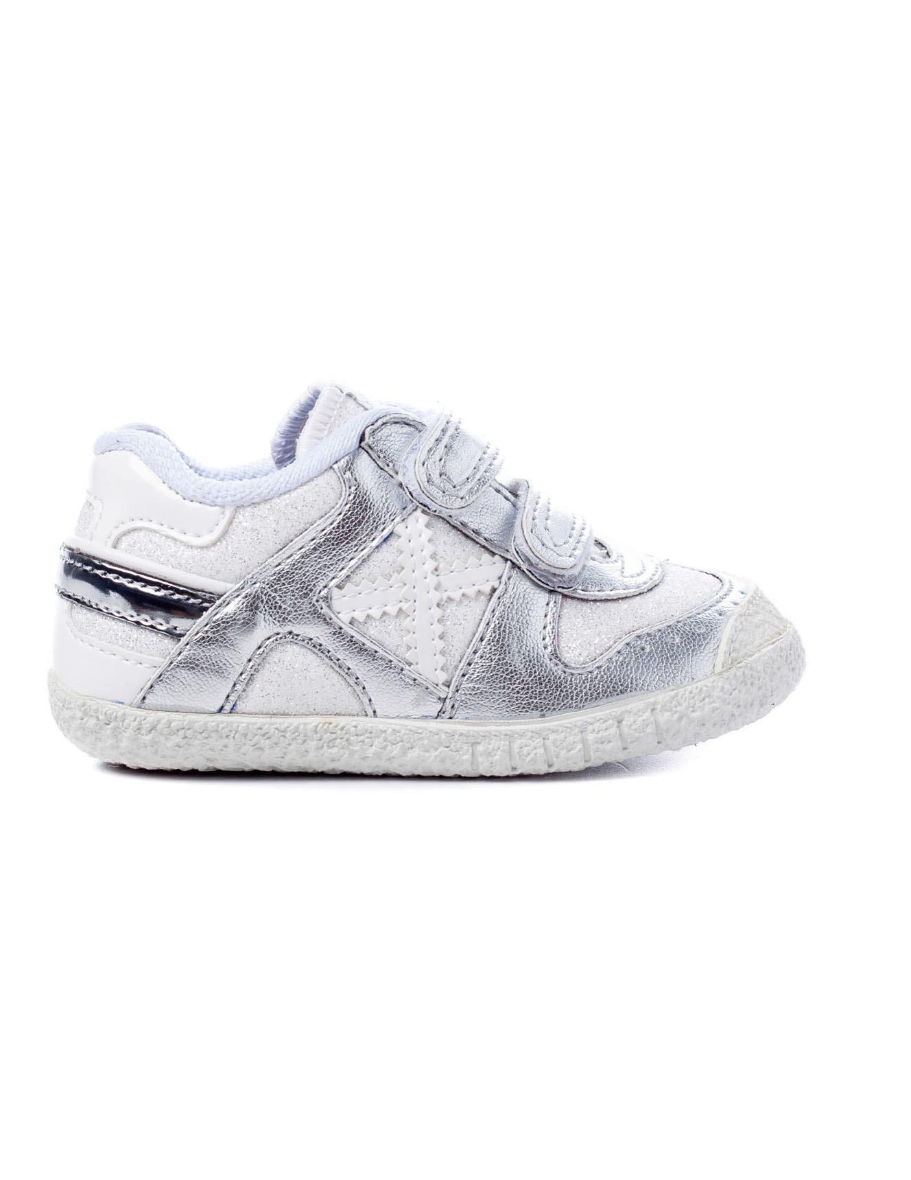 Zapatilla Munich Baby Goal VCO 1431 Plata Niña
