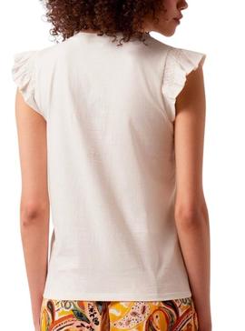 Camiseta Naf Naf Ilustración Blanca para Mujer