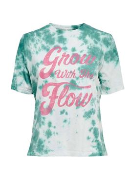 Camiseta Only Tania Tie Dye Verde para Mujer