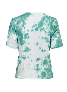 Camiseta Only Tania Tie Dye Verde para Mujer