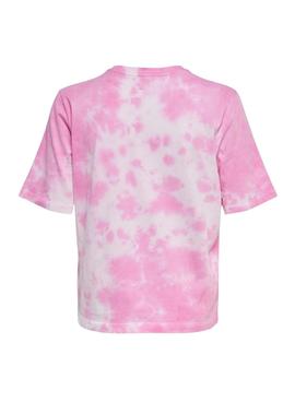 Camiseta Only Tania Tie Dye Rosa para Mujer