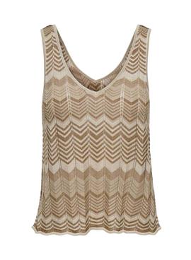 Top Only Lanica Estampado Beige para Mujer