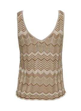 Top Only Lanica Estampado Beige para Mujer