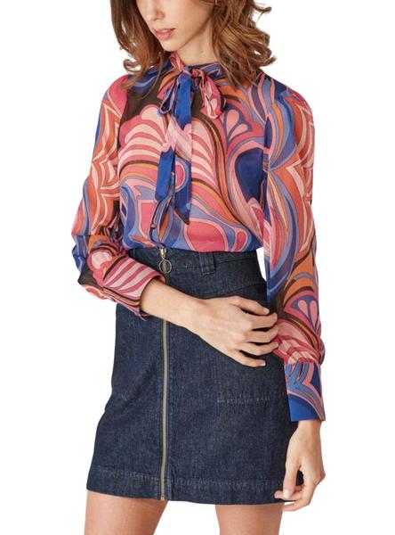 Camisa Naf Naf Fluida Estampado Multicolor Mujer