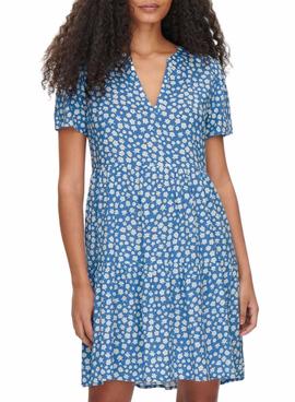 Vestido Only Zally Estampado Floral Azul Mujer