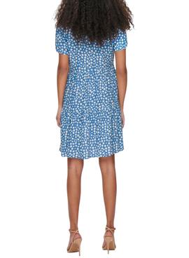 Vestido Only Zally Estampado Floral Azul Mujer