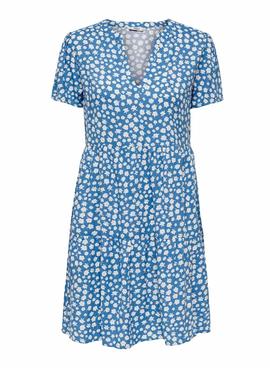 Vestido Only Zally Estampado Floral Azul Mujer