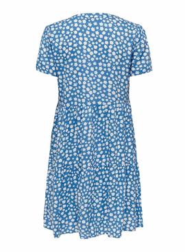 Vestido Only Zally Estampado Floral Azul Mujer