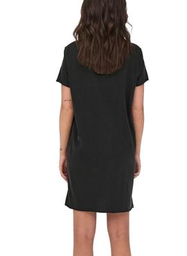 Vestido Only Lucy Animal Leopard Negro para Mujer
