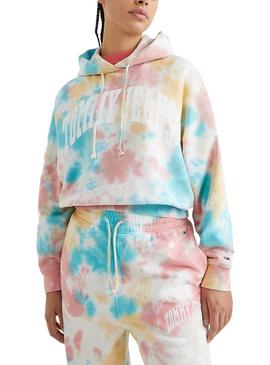 Sudadera Tommy Jeans Boxy Tie Dye Multi para Mujer
