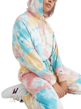 Sudadera Tommy Jeans Boxy Tie Dye Multi para Mujer