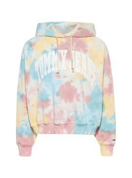 Sudadera Tommy Jeans Boxy Tie Dye Multi para Mujer