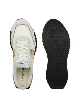 Zapatillas Lacoste L Spin Blancas y Doradas Hombre