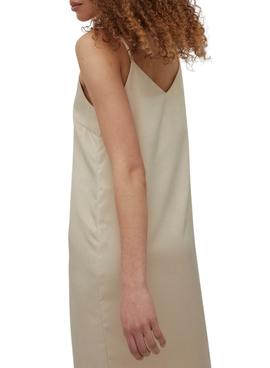 Vestido Vila Viamazed Strap Beige Para Mujer