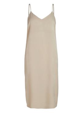 Vestido Vila Viamazed Strap Beige Para Mujer