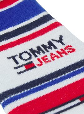 Calcetines Tommy Jeans Invisibles Rayas Multi Azul
